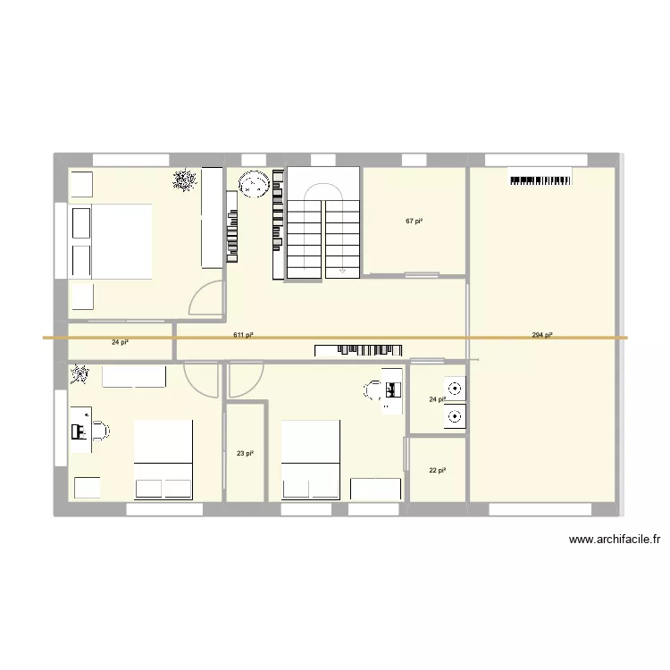 etage_sans grenier. Plan de 8 et 200 m² etage_sans grenier. Plan de 8 et 200 m²