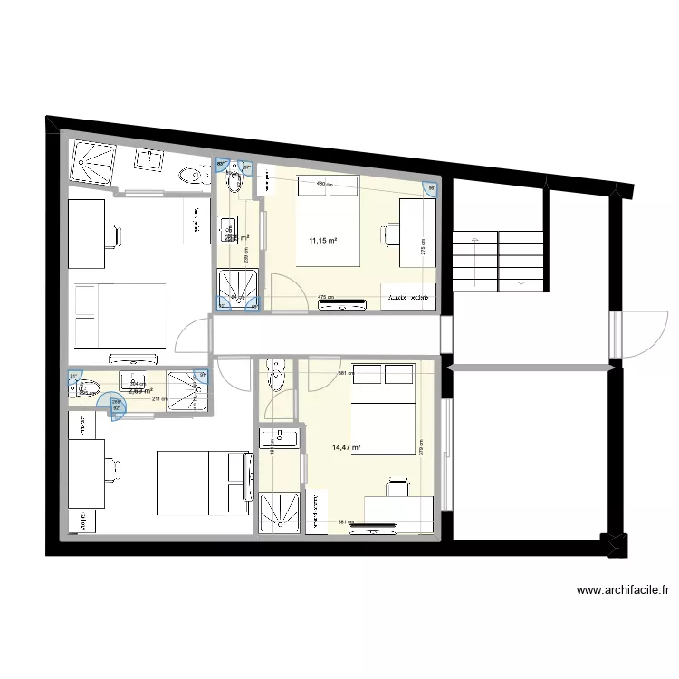 2&egrave;m G chambres/6bis. Plan de 