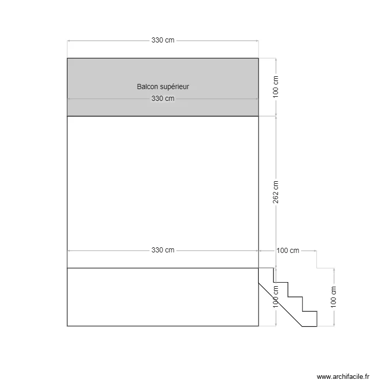 terrasse vue profil. Plan de 