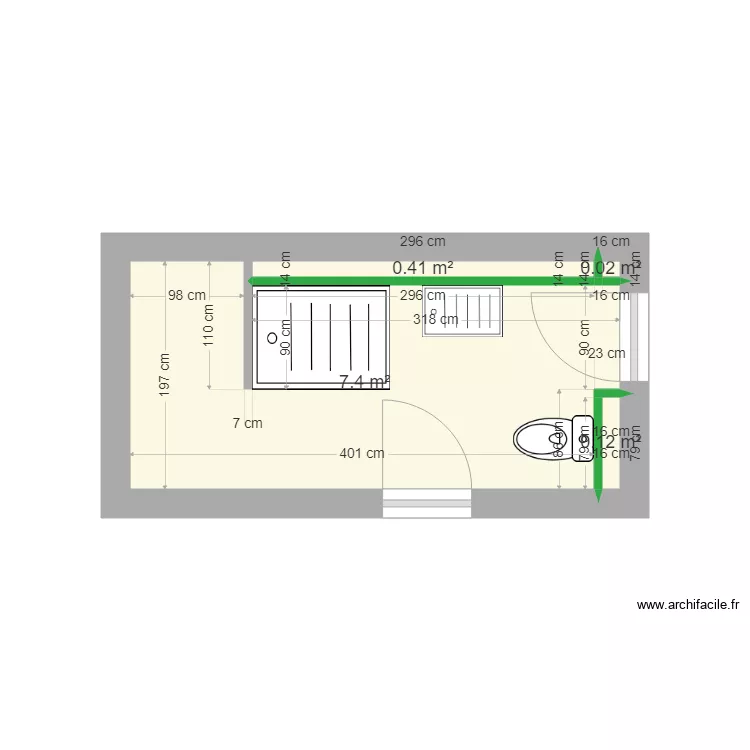 COUGARD. Plan de 4 Pièces et 8 m²