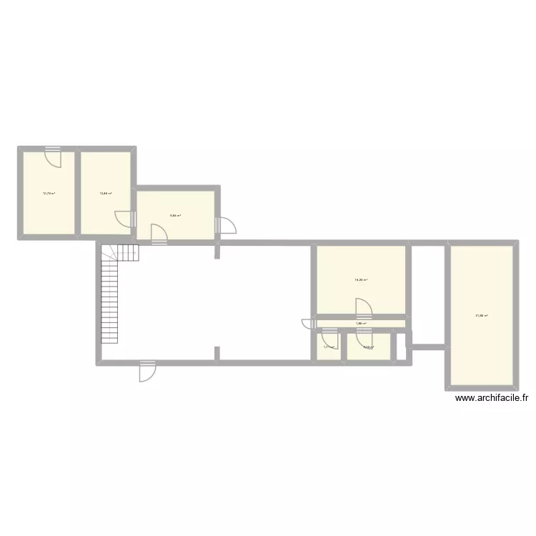 RDC Blandy Pont Paillard. Plan de 8 Pièces et 75 m²