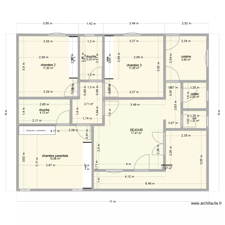 diape 2. Plan de 11 pièces et 89 m² diape 2. Plan de 11 pièces et 89 m²
