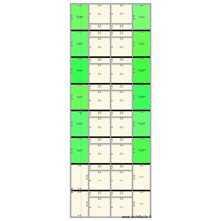 2025 16 ch piscine 5. Plan de 47 pièces et 1058 m2