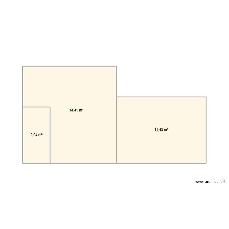 Furiani. Plan de 3 pièces et 29 m2