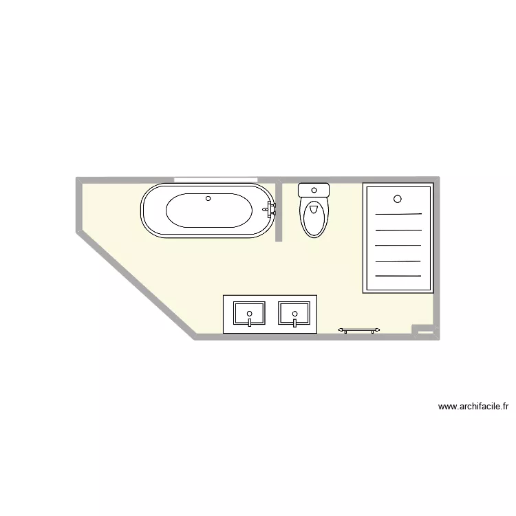 Salle de bain 2. Plan de 