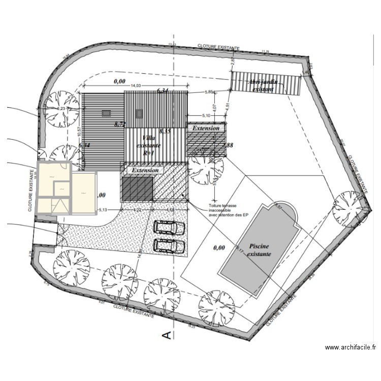 Carport_2. Plan de 4 pièces et 46 m2