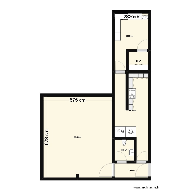 buanderie . Plan de 6 pièces et 75 m2