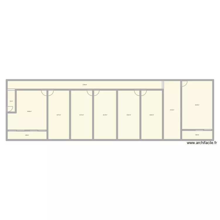 delta 2eme etage. Plan de 16  et 241 m²