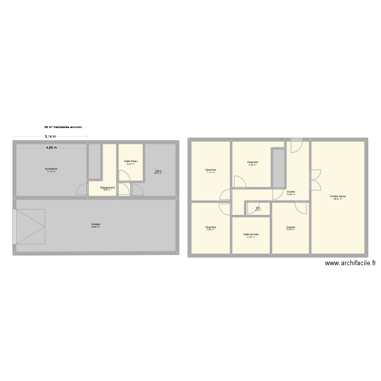 VAUTRIN. Plan de 16 pièces et 167 m2