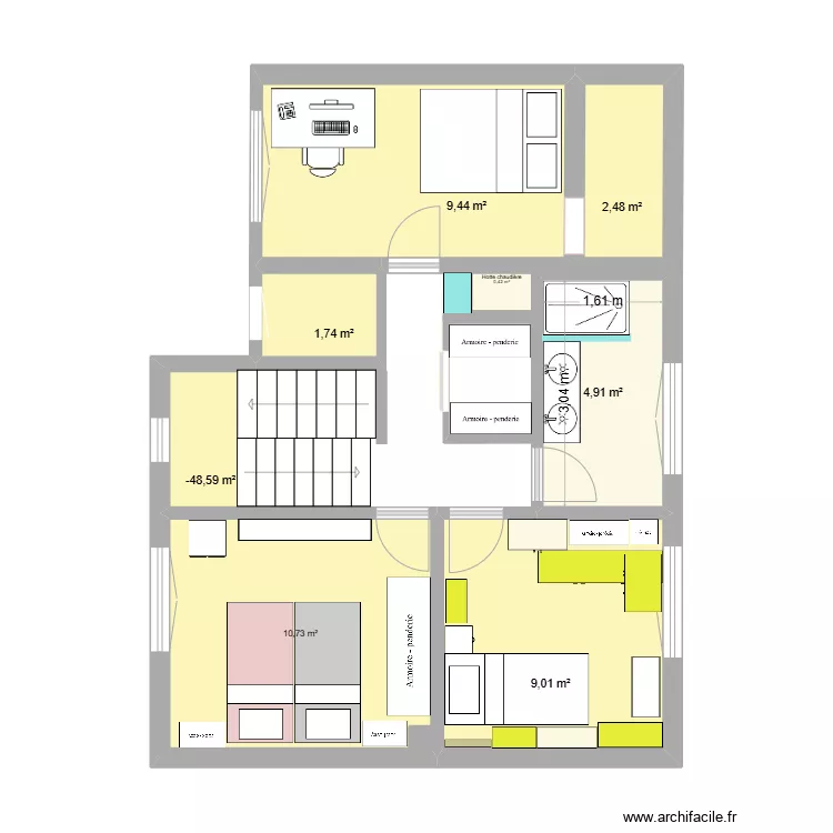 Etage Maison. Plan de 