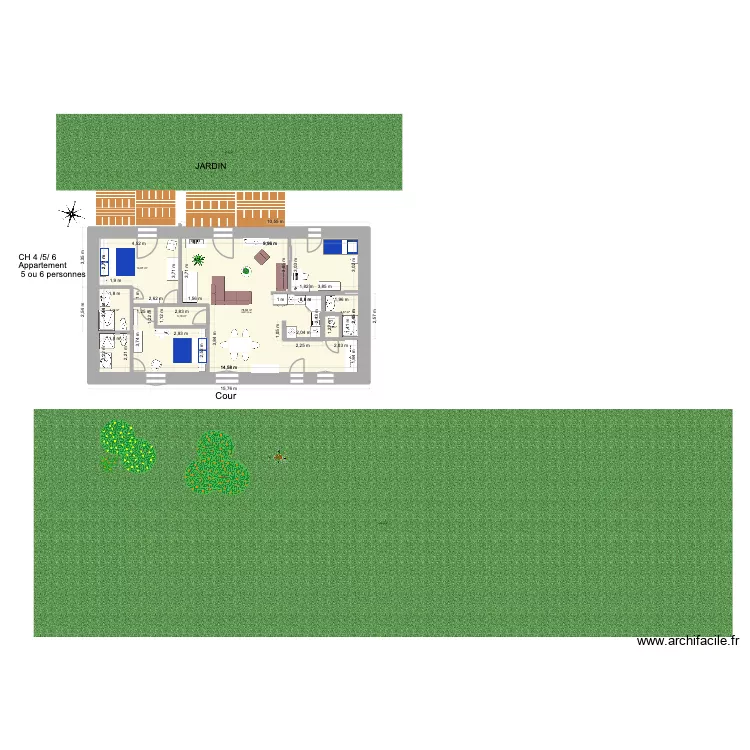 CH 4/5/6 appartement N1. Plan de 