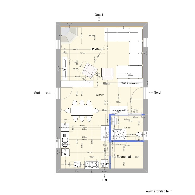 Plan Pinheira Grande rénov. salon, repas cuisine. Plan de 2 pièces et 67 m2