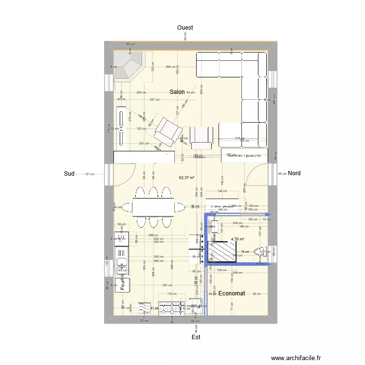Plan Pinheira Grande r&eacute;nov. salon, repas cuisine. Plan de 