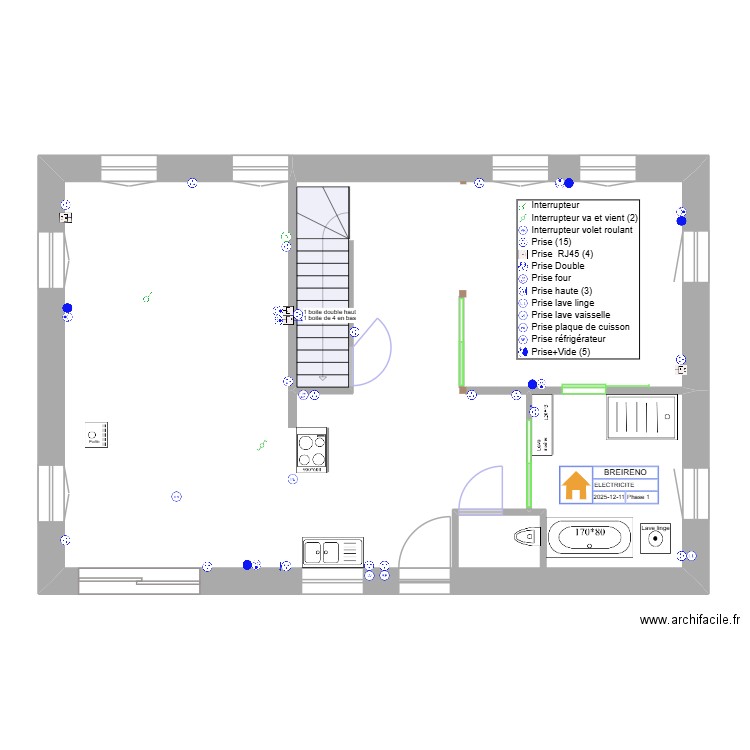 PRISES Localisation. Plan de 1 pièce et 88 m2