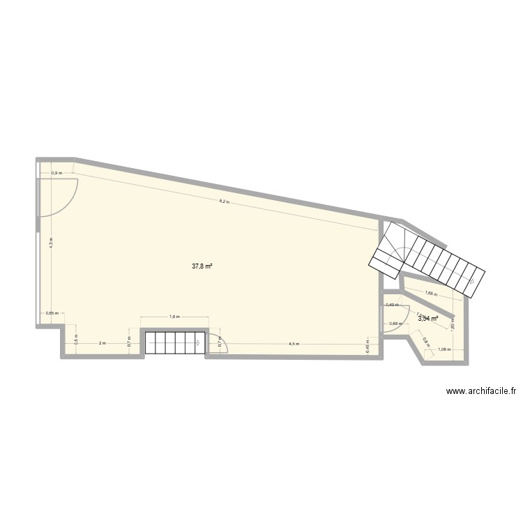 verdun. Plan de 2 pièces et 41 m2