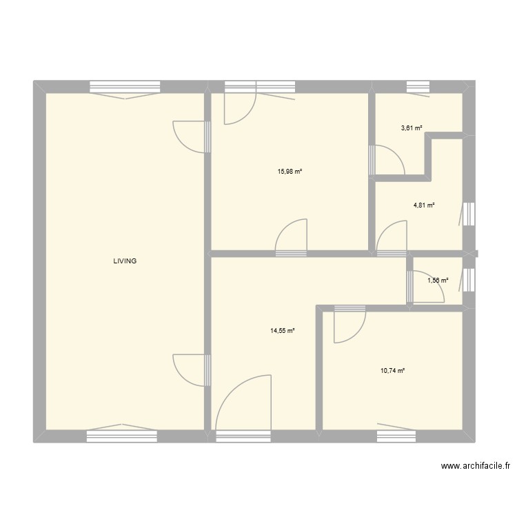 rez. Plan de 7 pièces et 86 m2