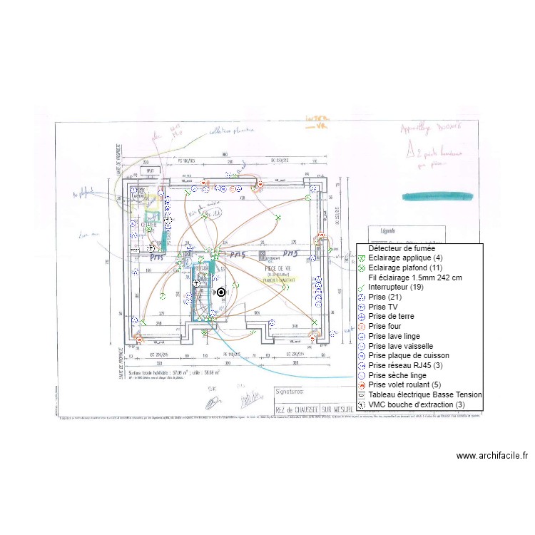 PLAN ELEC OUBAIDI RDC. Plan de 0 pièce et 0 m2