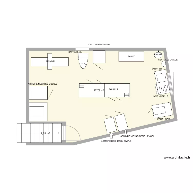 PLAN PATISSERIE LA BRUFFIERE 1. Plan de 2  et 40 m²