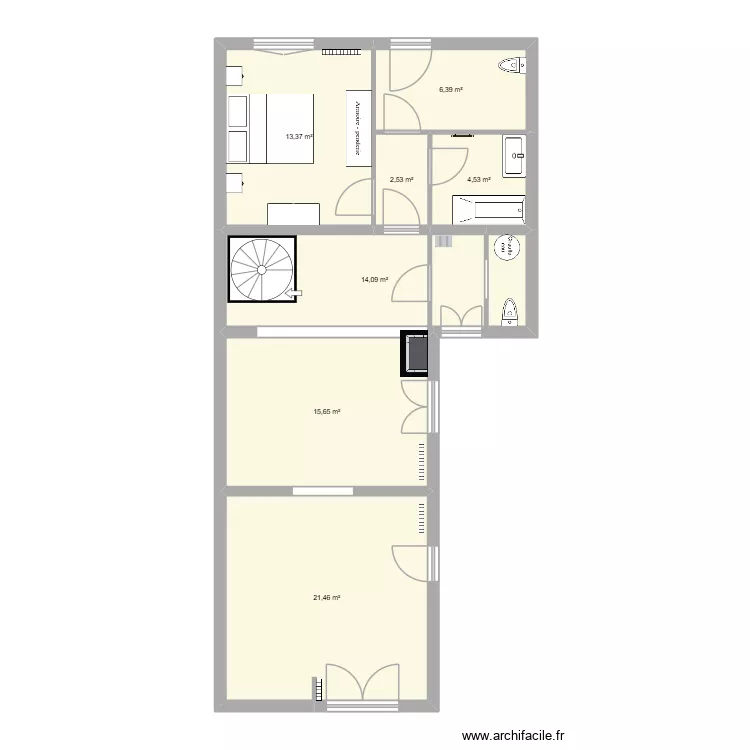 Pavillon clamart V4 ouverture mur porteur. Plan de 