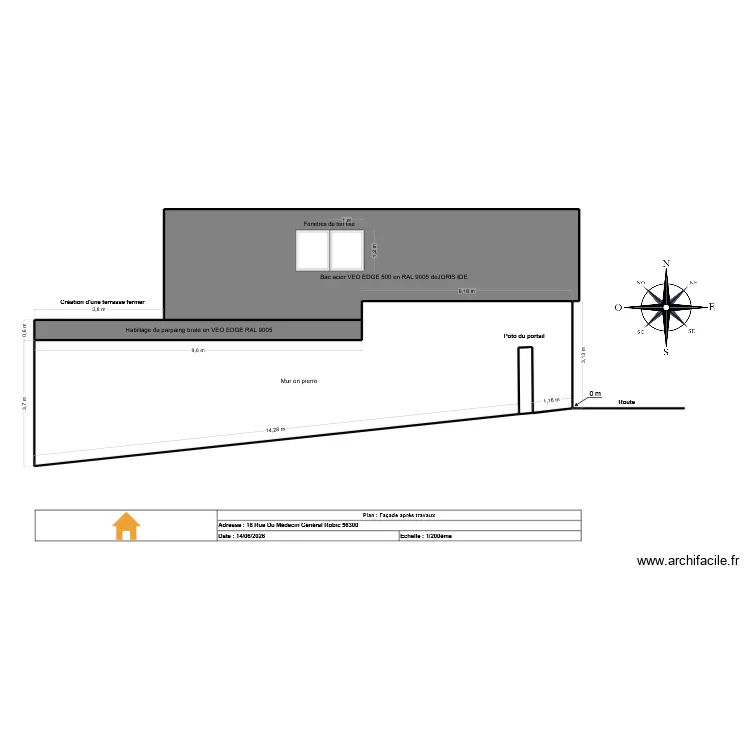 Façade Aprés 1. Plan de 4 et 93 m² Façade Aprés 1. Plan de 4 et 93 m²