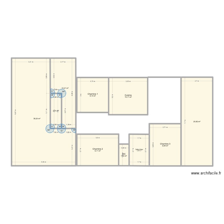 Plan Falleron. Plan de 10 pièces et 117 m2