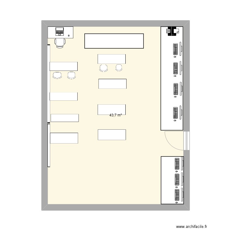 plan salle 15 . Plan de 1 pièce et 44 m2