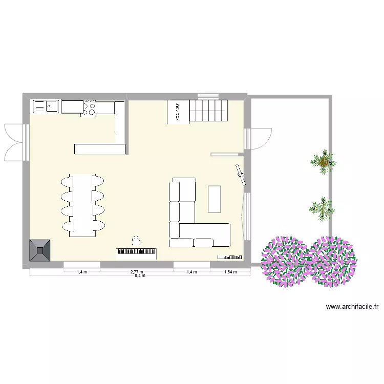 piece de vie revisit&eacute;e 2. Plan de 