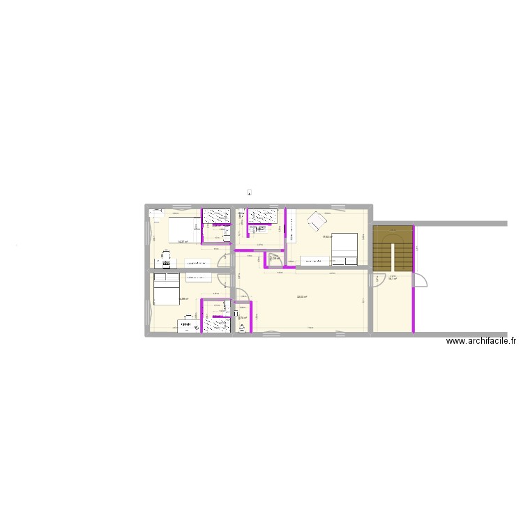 1er étage BW - version 3. Plan de 10 pièces et 112 m2