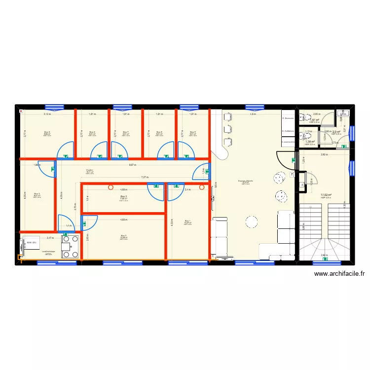 MJ music studio - r+1 - CLIM. Plan de 17  et 153 m²