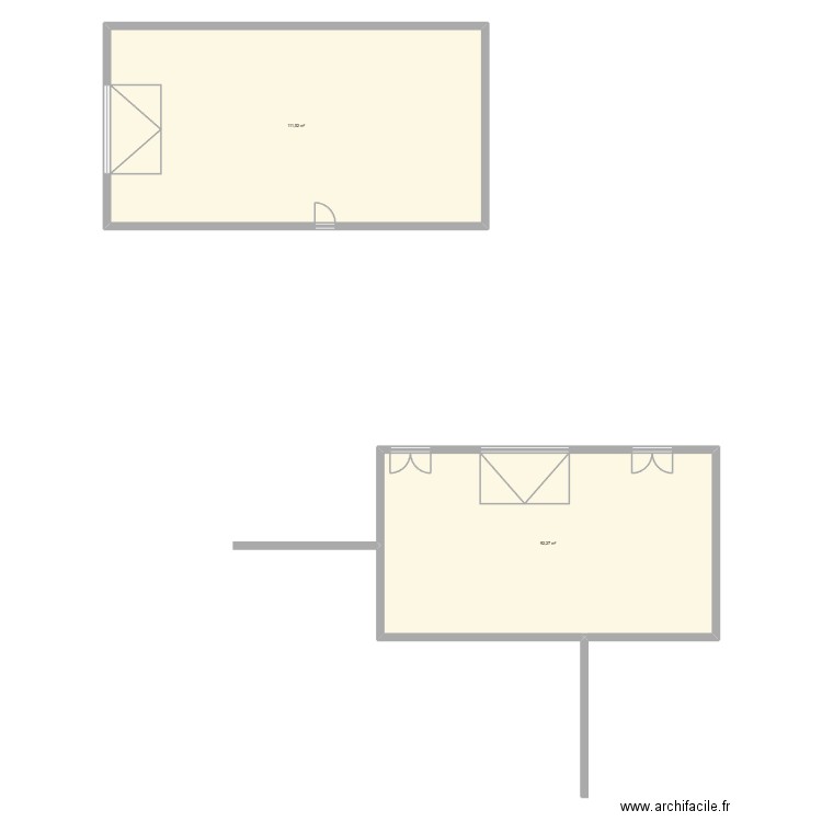 garage. Plan de 2 pièces et 204 m2