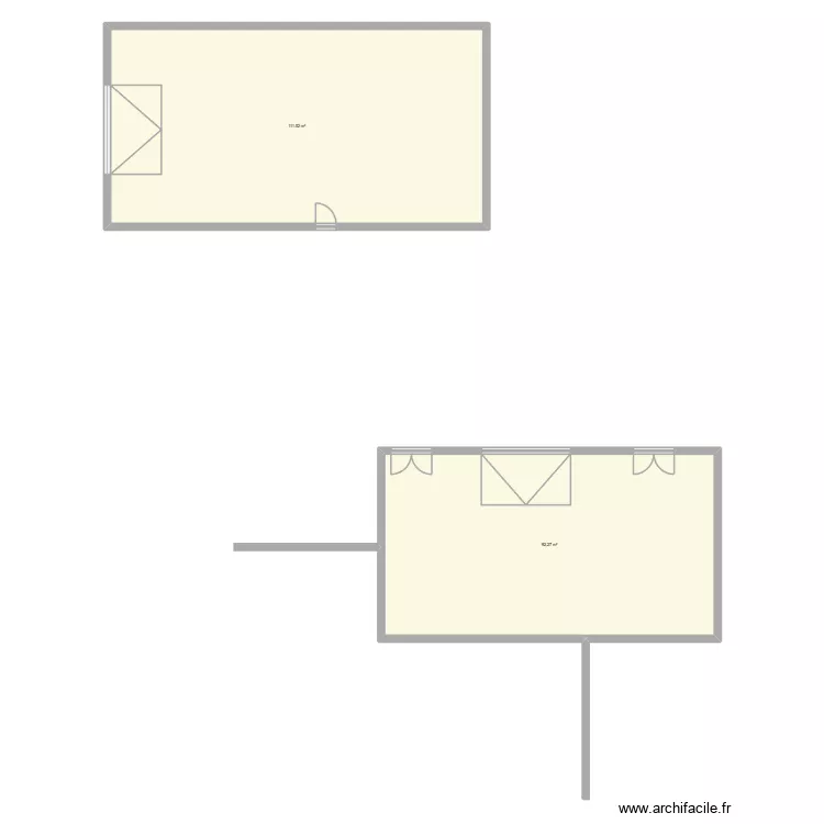 garage. Plan de 2  et 204 m²