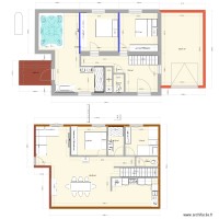 chalet rdc espace sauna devant et grd spa  _ sdb etage milieu
