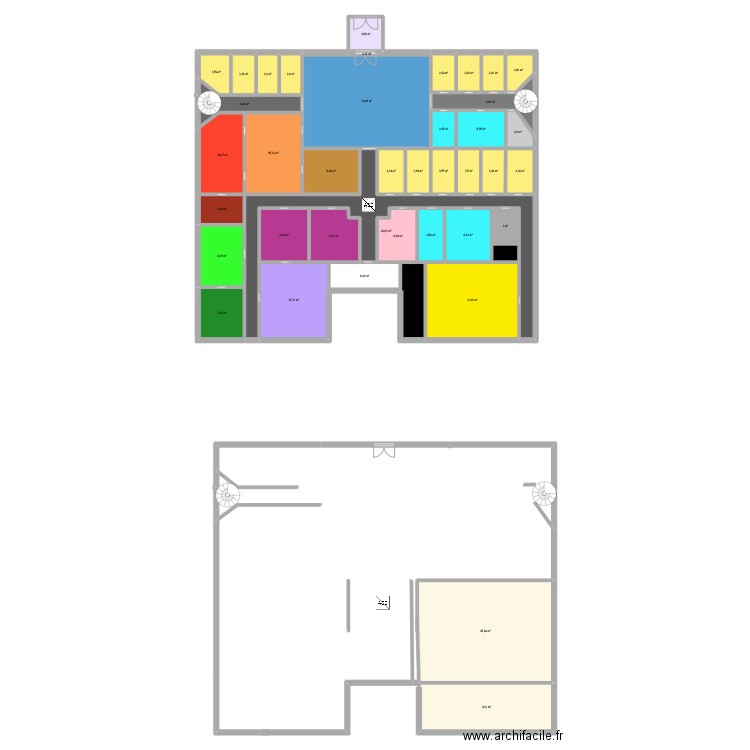Manoir ST 1er étage. Plan de 42 pièces et 361 m2