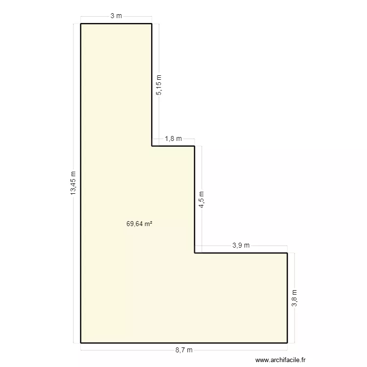 Terrasse Gersan. Plan de 1  et 70 m²