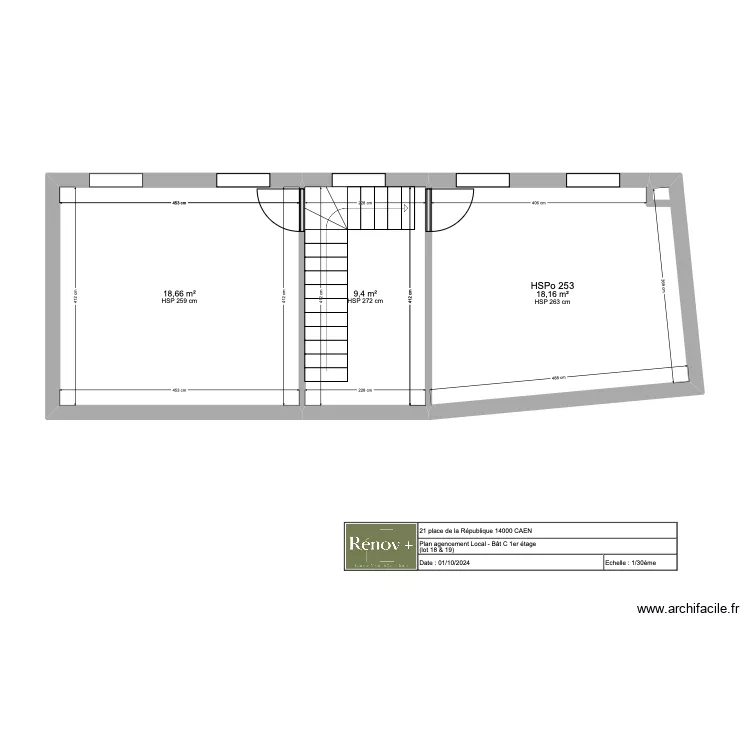local 1 er etage . Plan de 