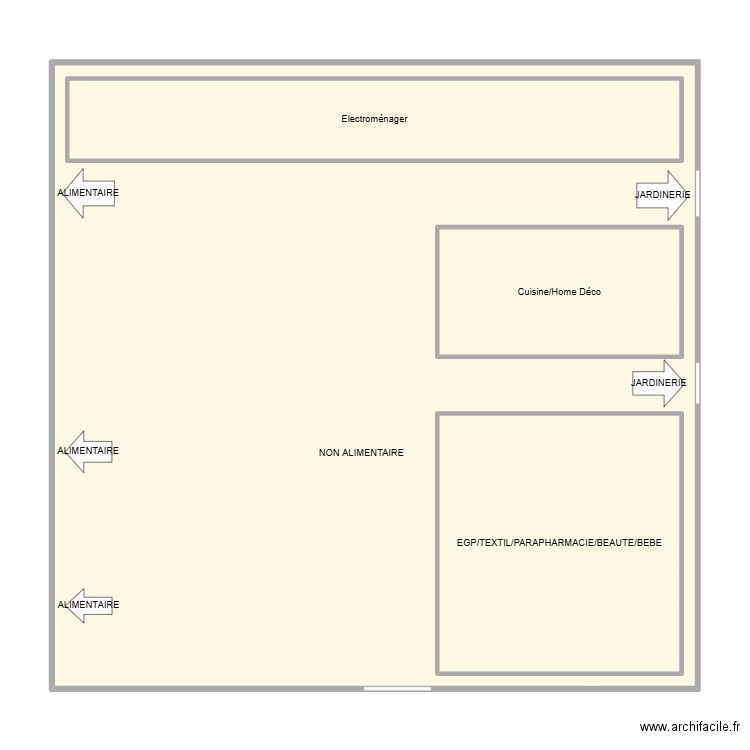 interne A. Plan de 4 pièces et 200 m2