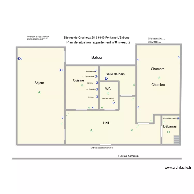 appartement n 8 a. Plan de 5  et 88 m²
