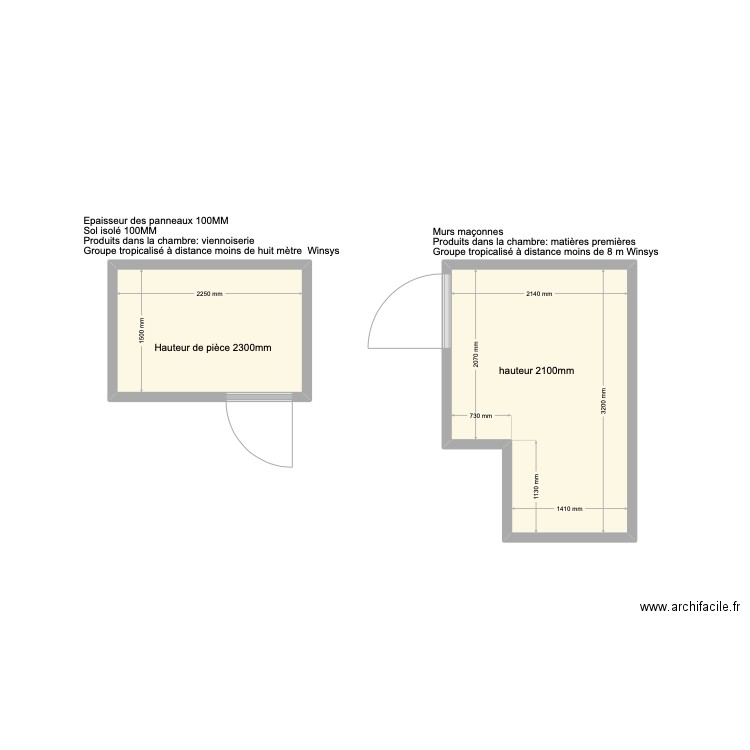 la Langroise. Plan de 2 pièces et 9 m2