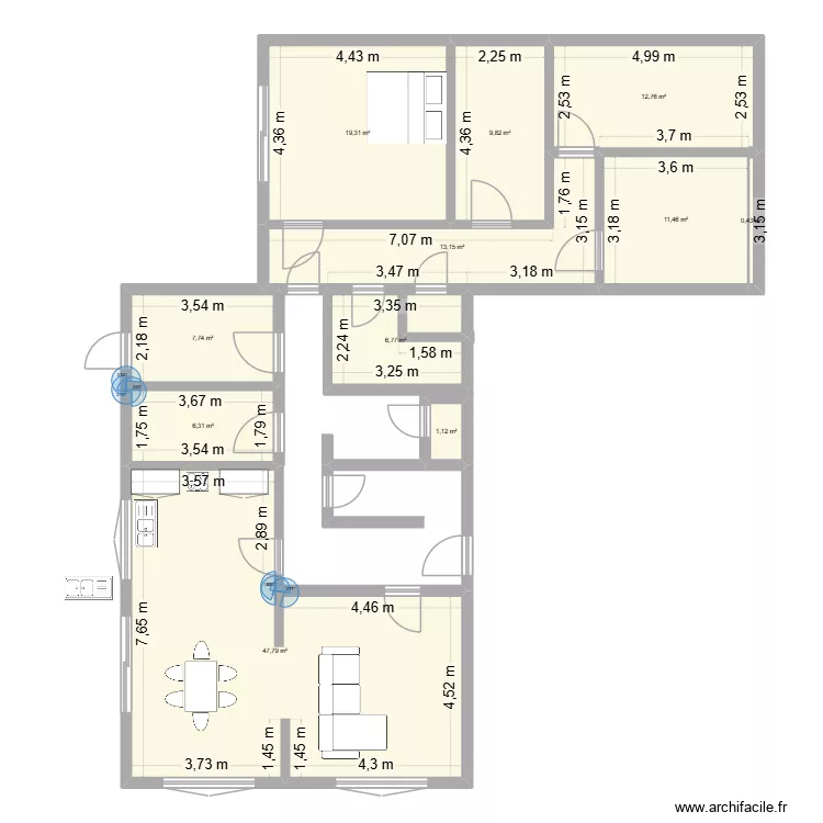 Vedrin New. Plan de 11 pièces et 137 m² Vedrin New. Plan de 11 pièces et 137 m²