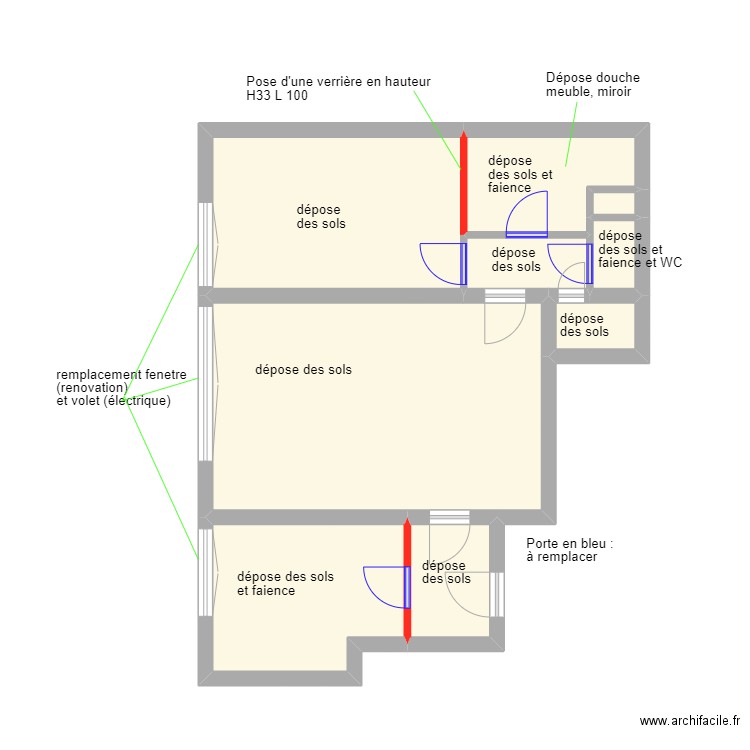 plan depaz demol. Plan de 9 pièces et 54 m2