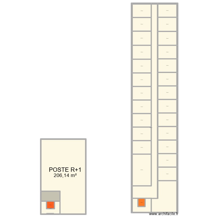 APPART HOTEL. Plan de 32 pièces et 859 m2