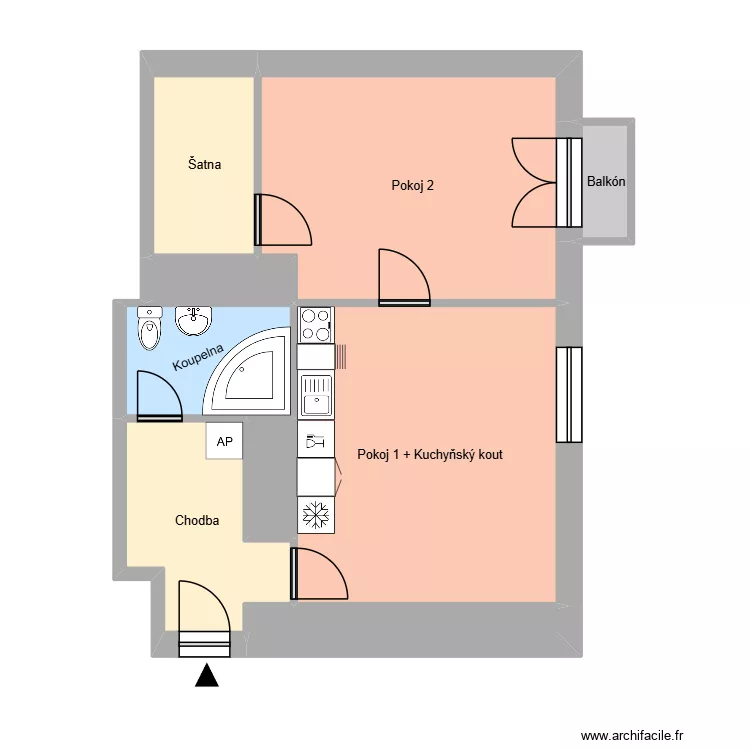ČSA 195, byt 19. Plan de 13  et 178 m²