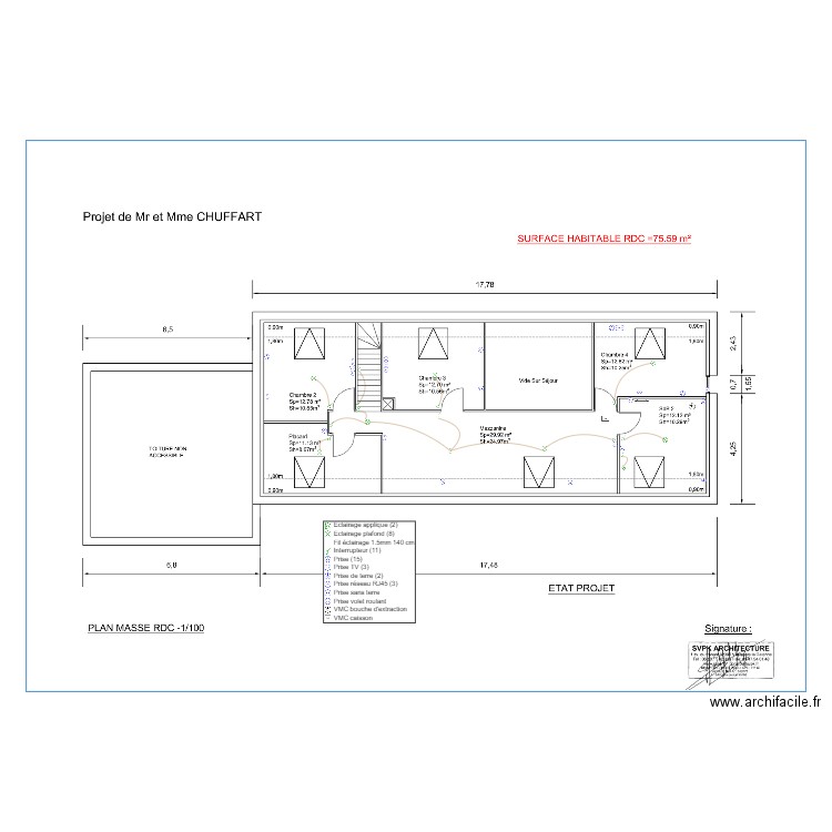 CHUFFART ELEC ETAGE. Plan de 0 pièce et 0 m2