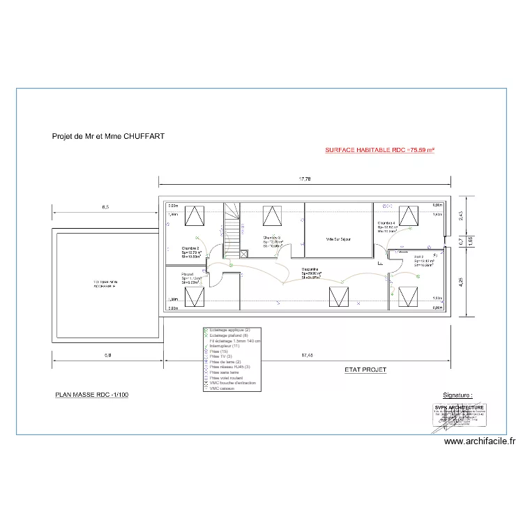 CHUFFART ELEC ETAGE. Plan de 