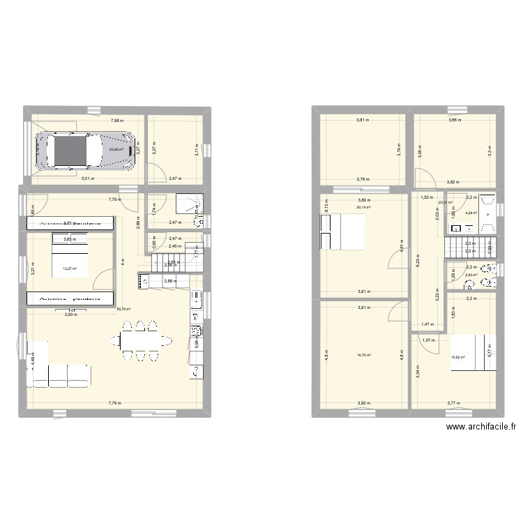 Maison. Plan de 9 pièces et 191 m2