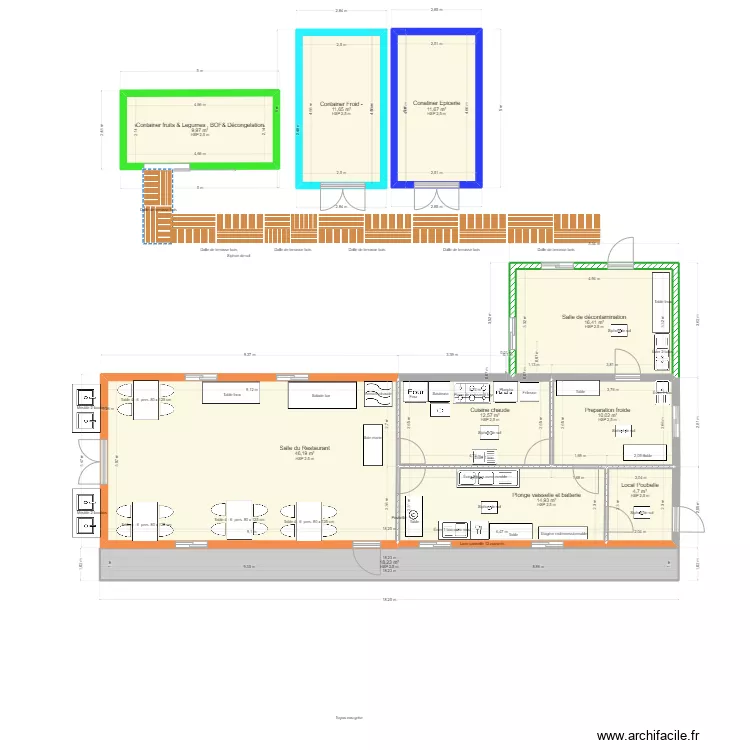 Plan Restaurant construit. Plan de 