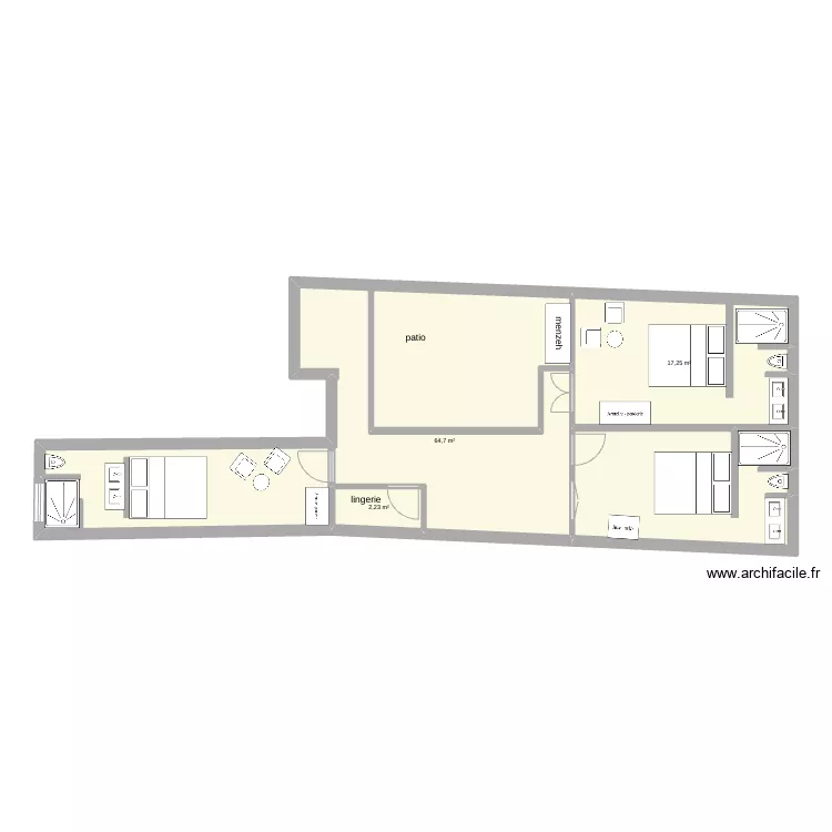 riad bab doukala etage 3. Plan de 