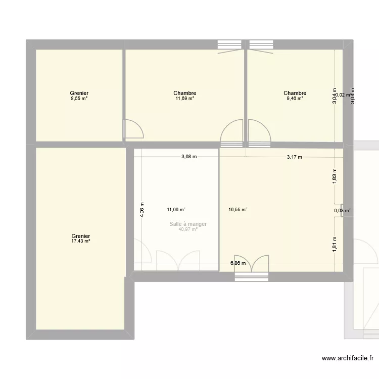sescosse capbreton. Plan de 17  et 179 m²