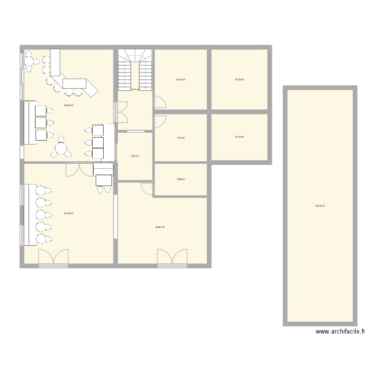 RDC CARDINAL. Plan de 11 pièces et 271 m2