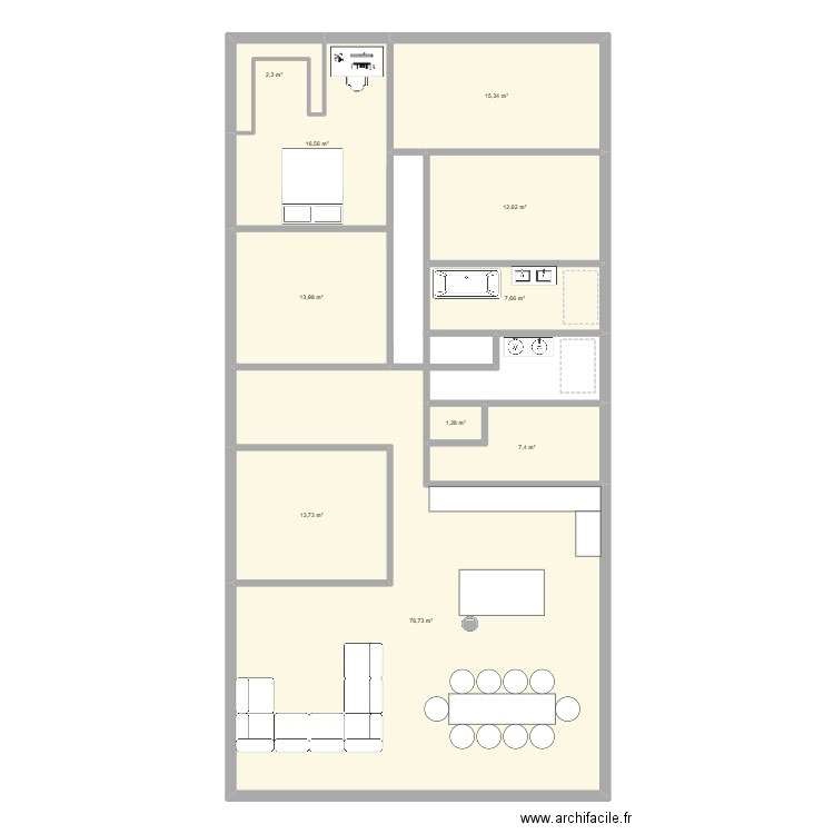 plan 3. Plan de 10 pièces et 168 m2
